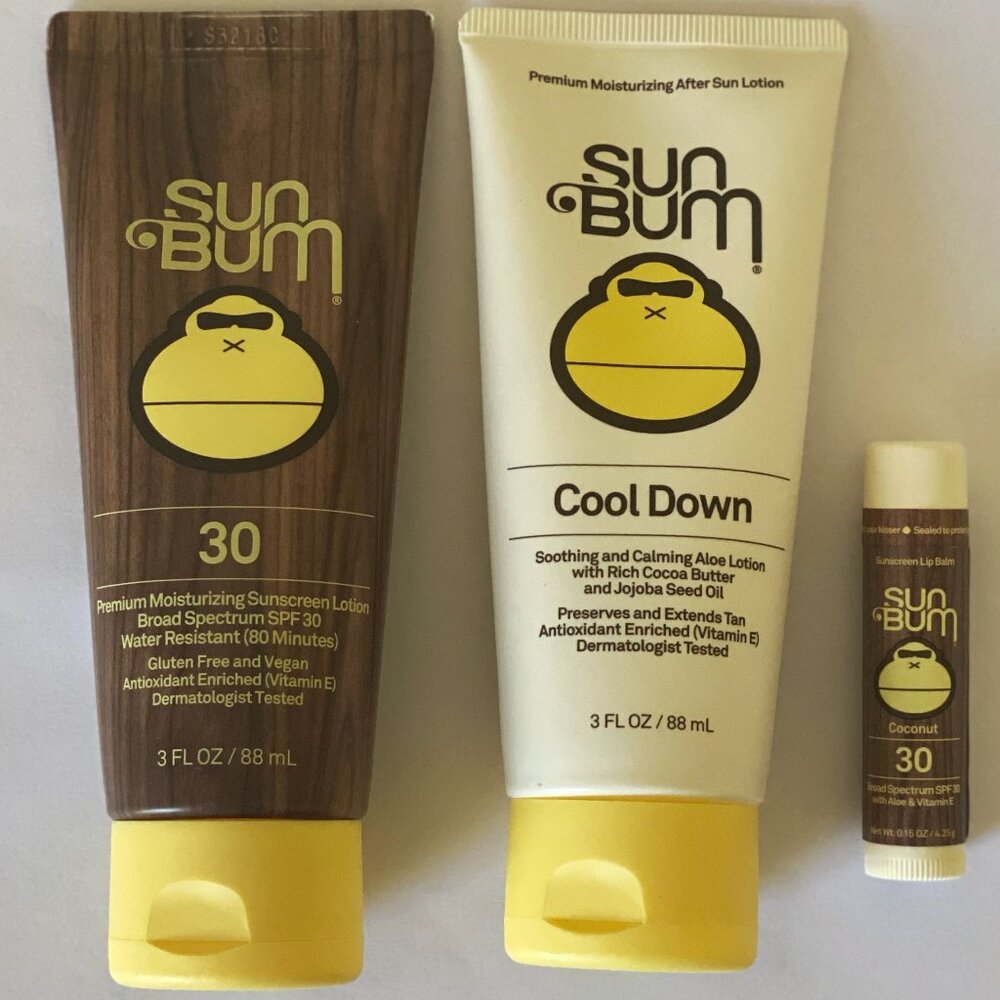 Sun Bum Sunscreen Lotion SPF 30, Cool Down, and Lip Balm Set